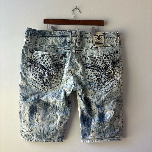 Men’s Rock Revival distressed denim shorts size 42 - Picture 11 of 11